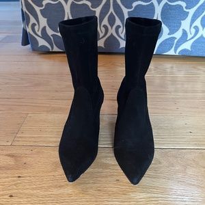 Stuart Weitzman Beatrix black suede sock booties size 6.5